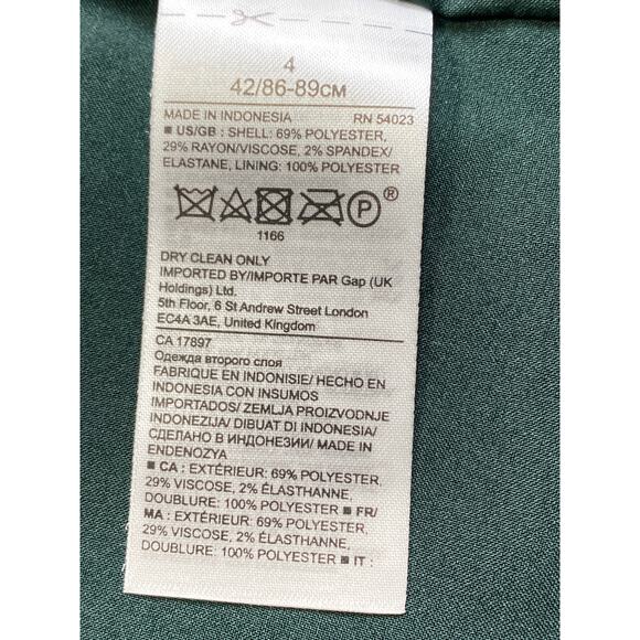 Banana Republic Sleeveless Asymmetrical Flounce Dress Size 4 Green Quiet Luxury - Picture 8 of 10